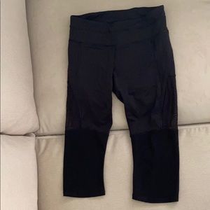 Lululemon super cropped leggings with mesh sides